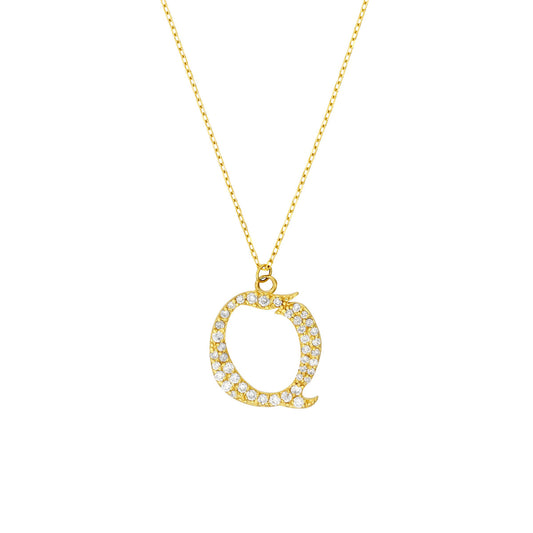 Diamond Gothic 'Q' Necklace