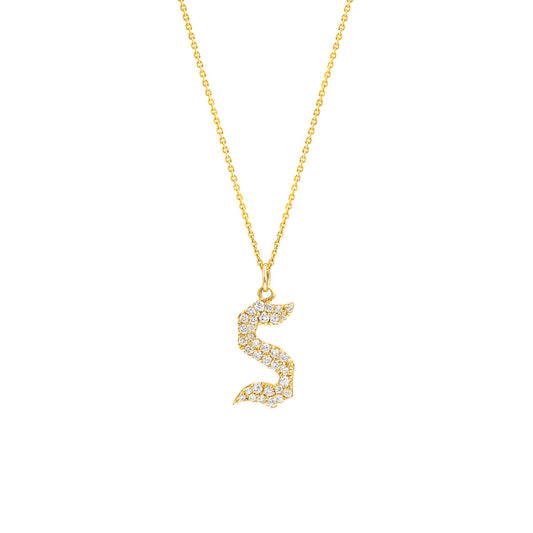 Diamond Gothic 'S' Necklace
