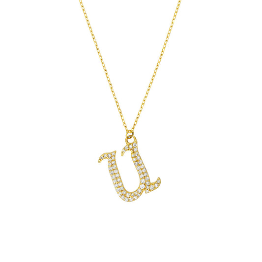 Diamond Gothic 'U' Necklace
