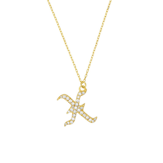 Diamond Gothic 'X' Necklace