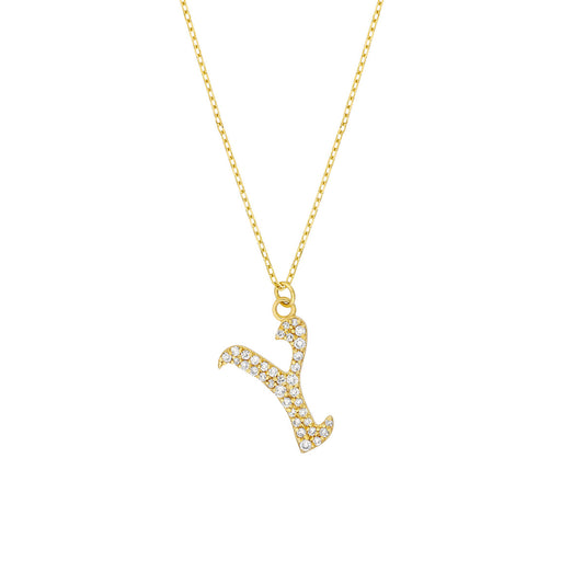 Diamond Gothic 'Y' Necklace