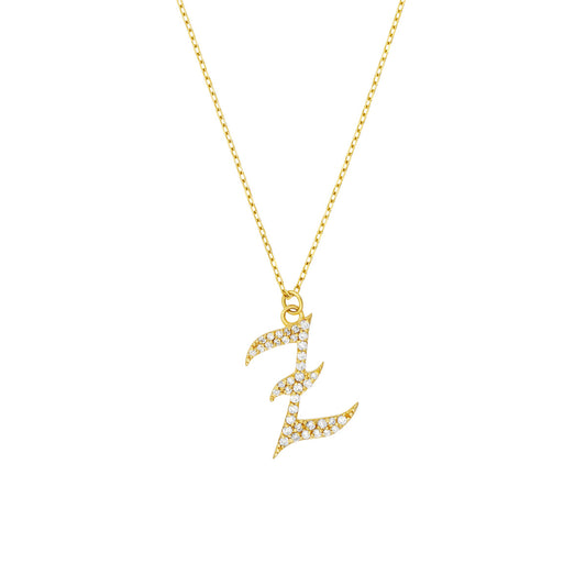 Diamond Gothic 'Z' Necklace