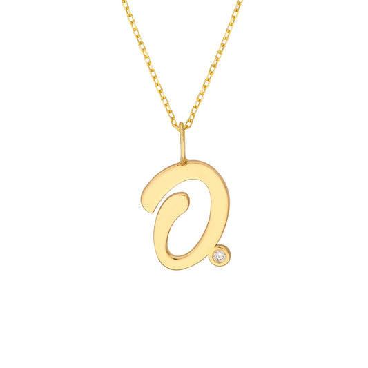 Script 'O' with Diamond Bezel Necklace