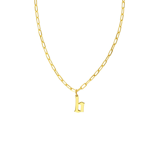 Gothic Initial Paper Clip Necklace