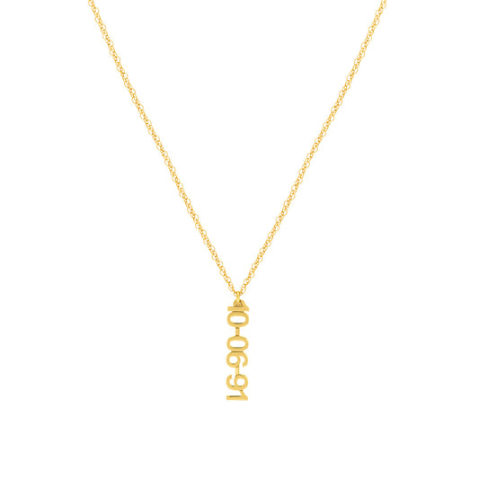 5mm Vertical Block Numeral Necklace