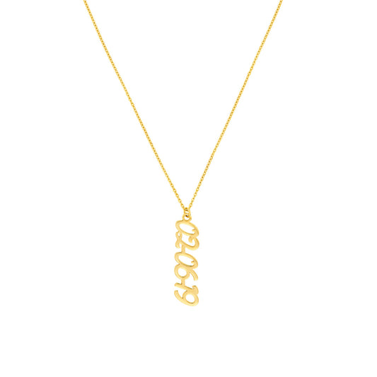 7mm Vertical Script Numeral Necklace