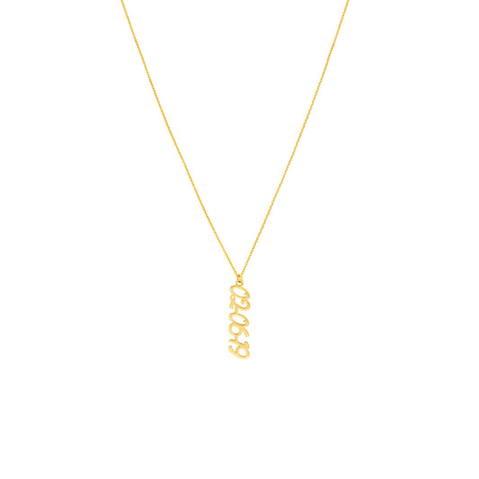 5mm Vertical Script Numeral Necklace