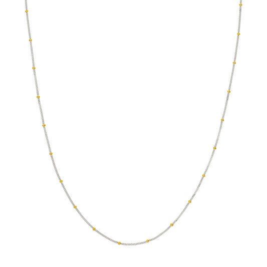 2.0mm Two-Tone Saturn Curb Chain with Lobster Lock