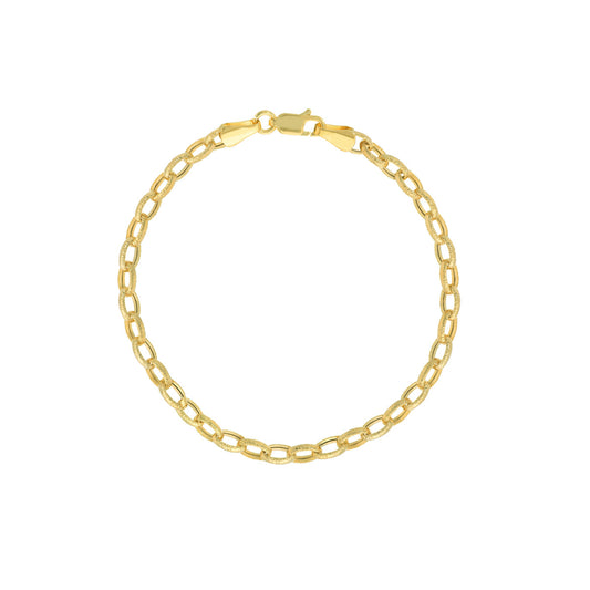 Textured Oval Rolo Chain Bracelet