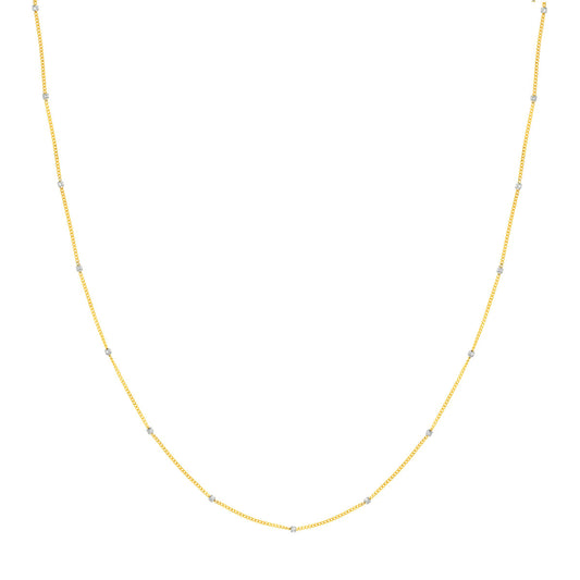 Two-Tone Cube Saturn Chain with Lobster Lock