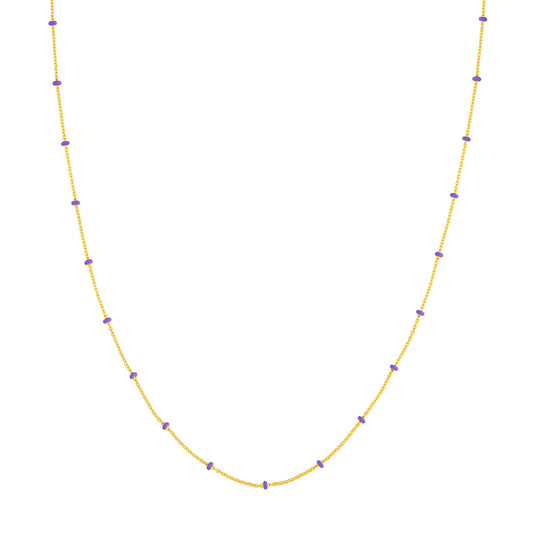 Lilac Enamel Bead Saturn Chain