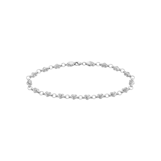 Stampato D/C and Satin Hearts Anklet
