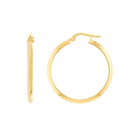Large Polished Knife Edge Hoop Earrings