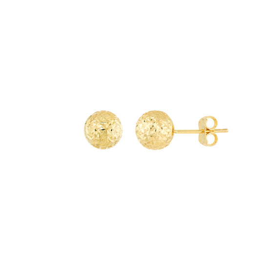 8mm Textured Ball Stud Earrings