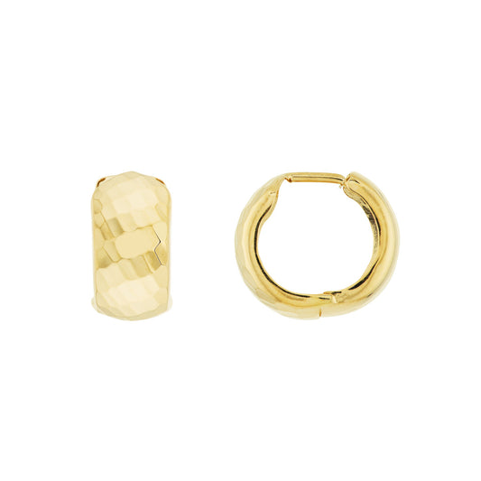 Textured Huggie Wide Hoop Earrings