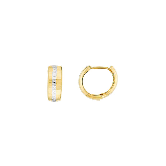 Two Tone DC Huggie Hoop Earrings