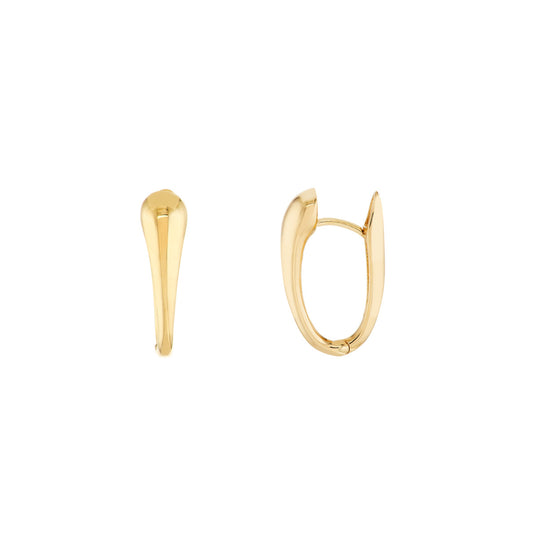 Tapered Oval Huggie Earrings