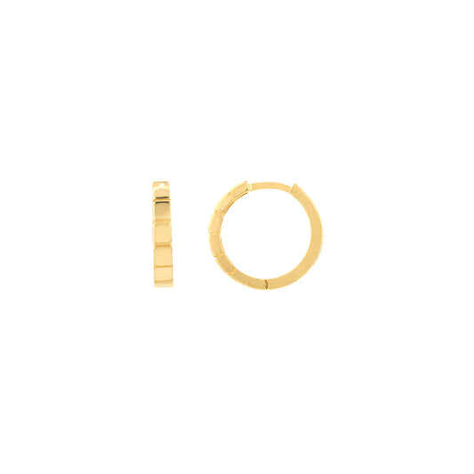 Square Design Huggie Hoop Earrings