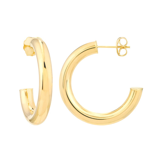 4mm x 25mm Tube Hoop Earrings
