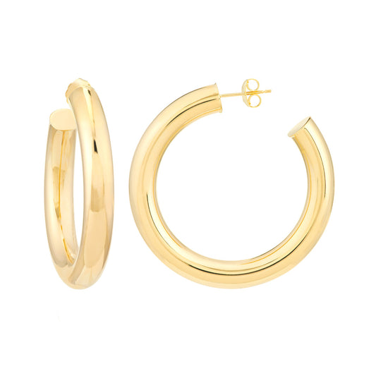 6mm x 40mm Tube Hoop Earrings