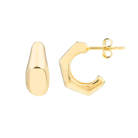 Mini Puff Bamboo Half Hoop Earrings